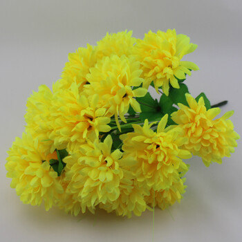厂家单18头仿真菊花清明扫墓祭祀上坟祭奠陵园便宜绢花假特价 黄色