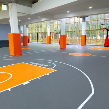 欧百娜室内篮球场专用pvc塑胶地板减震缓冲地胶垫健身房运动地胶 鲁班