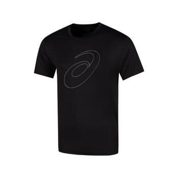 亚瑟士asics男式跑步短袖t恤男子吸湿快干套头时尚潮流圆领t恤黑色m