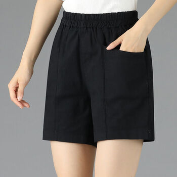 妈妈短裤外穿夏季薄款休闲裤宽松中年女装裤棉麻夏天中老年五分裤