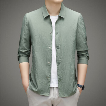 sportsday海澜之家夏装新品男士防晒衣中青年时尚休闲单排扣薄款衬衫