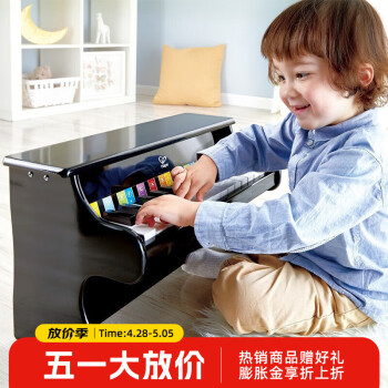Hape儿童木制机械小��琴  3-6岁男女小孩儿童音乐玩具早教儿童节礼物 E8463 25键钢琴黑色