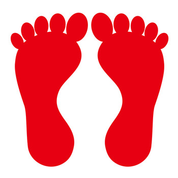 幼儿园学校商场工厂脚印地贴定制地板贴儿童房防水耐磨整版红色15对中