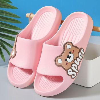 野海棠踩屎感拖鞋女夏厚底居家情侣可爱小熊凉拖鞋男士浴室洗澡软底