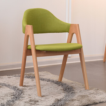 北欧实木椅子现代简约餐椅书桌椅咖啡椅书房创意电脑椅休闲靠背椅原木抹茶 图片价格品牌报价 京东