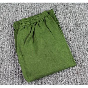 秋冬男薄款宽松青年保暖内裤大码青少年学生线裤棉裤秋裤 绿色【春秋