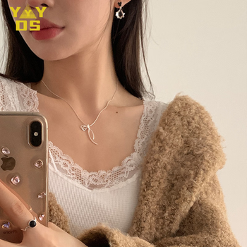 黎予s925银蝴蝶结丝带项链女款甜美温柔毛衣链情人节生日礼物送女友9