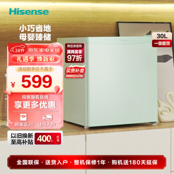 海信(hisense)冷柜 30升立式小冰柜家用迷你冷柜 母婴母乳冷冻柜 一级