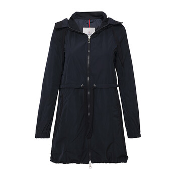 【蒙口外套】moncler 盟可睐 女士藏蓝色混纺连帽中长风衣外套 d1 093