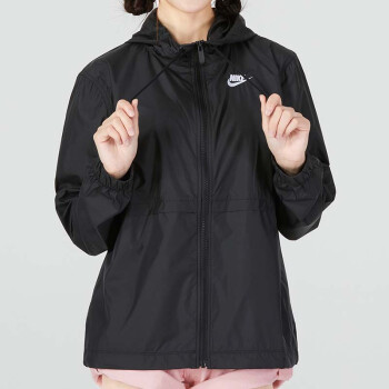 nike耐克()正品女运动服冲锋衣跑步训练夹克骑行登山连帽休闲外套dm