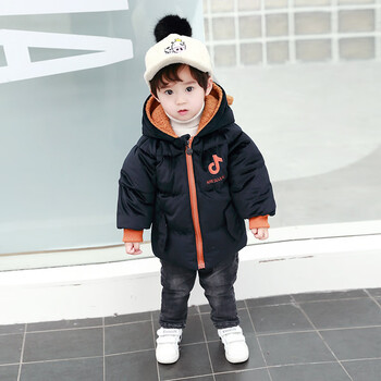 2到3至4男童装5冬天小男孩子1岁棉袄儿童男宝宝冬季羽绒棉衣服装 黑色