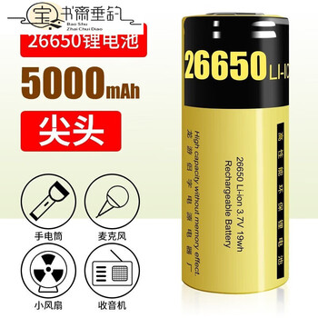 山头林村朗魁18650锂电池平头动力电池强光手电筒w11专用锂电可充电带