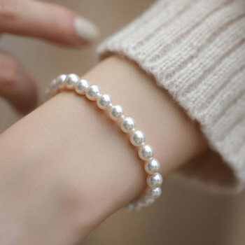 珊诗丽(sexemara)贝珠强光施家珍珠手链女时尚新中式气质网红新款正圆