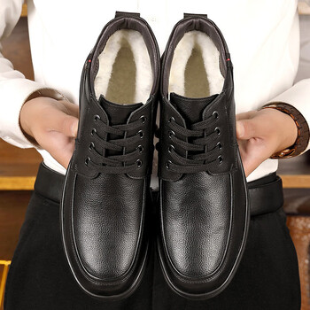 金猴棉皮鞋男真皮冬季加绒保暖老人羊毛高帮防滑加厚爸爸中老年棉鞋男