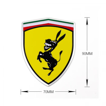 琨耿适配兰博基尼搞笑金属车标划痕贴兰博基牛法拉利法拉驴恶搞车贴