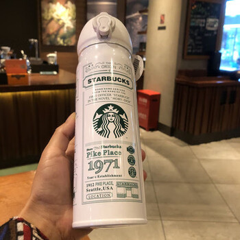 星巴克starbucks杯子联名保温杯渐变紫墨绿304不锈钢男女学生小清新