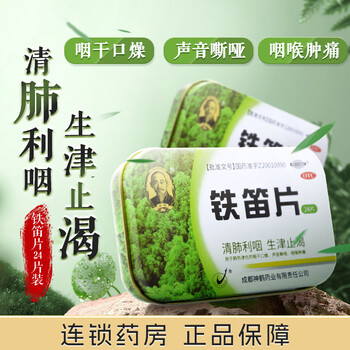 希臣 铁笛片1g*24片 国药准字生津止渴 咽干口燥 声音嘶哑 咽喉肿痛