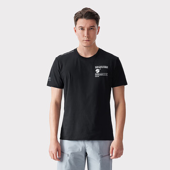 凯乐石速干t恤夏季户外棉感运动短袖上衣排汗透气快干衣男墨黑xs