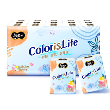 洁柔洁柔手帕纸百花香缤纷迷旅行携装片层儿童婴儿小纸巾一条30包4条4