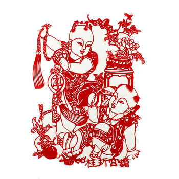 娃娃剪纸画幼儿学校装饰惊喜的礼物节日礼品新年元旦礼物 蟾宫折桂 约