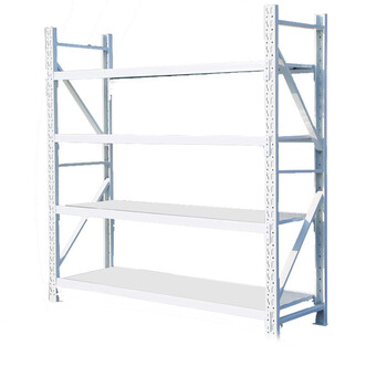 驰鸣 货架 轻型2米白色仓储家用钢制货架置物架车库多层可拆卸仓铁皮