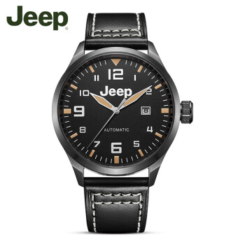 Jeep全自动机械手表男士日历夜光腕表三针欧美表户外运动皮带防水军表 JPC300101MA