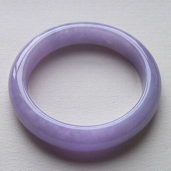 行芳 缅甸玉手镯玉手镯女冰糯种紫罗兰单色春彩正圈圆条贵妃翡翠处理