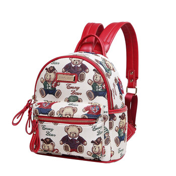 [京东直供]小熊依恋erangbear双肩包女防泼水时尚帆布个性百搭可爱