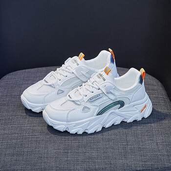 亮悠老爹鞋女秋季款ins小白鞋女百搭舒适透气显瘦增高厚底休闲运动鞋