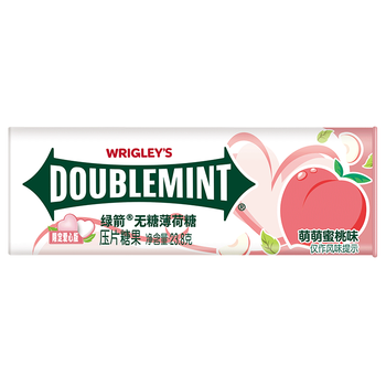 绿箭无糖薄荷糖蜜桃薄荷味23.8g约35粒/瓶 休闲零食糖果接吻糖三八节 萌萌蜜桃味35粒*1瓶