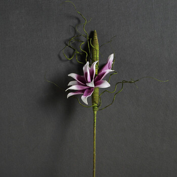 时尚高仿真花假花 客厅装饰花绢花仙人掌花家居落地橱窗摆设假花 紫白