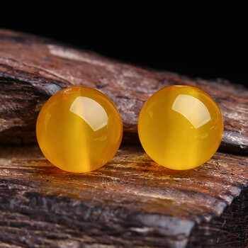 彩岸黄玛瑙散珠 diy手串饰品配件黄色圆珠隔珠佛珠手串珠饰 精选12mm