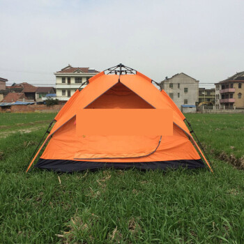 帳篷戶外3-4人自動兩用家庭自駕遊旅遊雨風野營 桔色