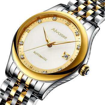 艾华仕手表男全自动机械表金表和田玉青玉白玉翡翠精钢防水时尚潮流