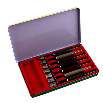 等线笔 等线体字书写笔 题头黑体书写排笔铁盒 绘图绘画笔 一盒 七支