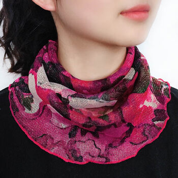 防晒围脖围脖女套头薄款网纱小丝巾挂耳款护颈防晒围巾假领子百搭春秋