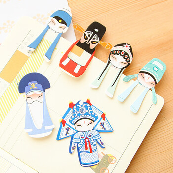 奖品中国风唱京剧脸谱古典造型看大戏书签纸质 7张入 京剧书签一包7片