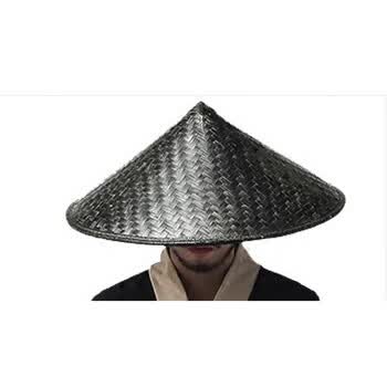 姜太公钓鱼斗笠帽绿蓑衣帽子 汉服古装帽子 黑色 可调节