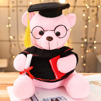 博士熊-粉色(戴眼镜) 28厘米