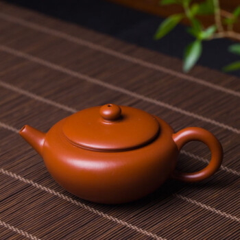 郑林芳老师全手工制作 朱泥扁玉紫砂壶 泡茶茶壶 茶具