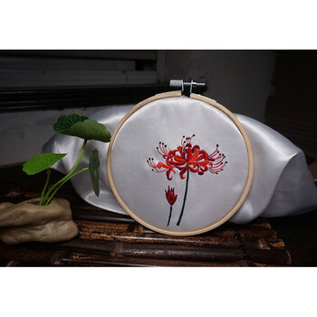 蚕丝线手帕古风 彼岸花 十字绣基础学校孕期礼物初学者创意适用制 白
