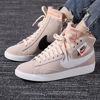 nike耐克女鞋2019夏季新款blazer mid 拉链解构休闲鞋高帮板鞋运动鞋
