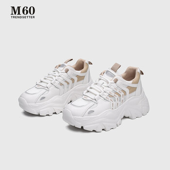 m60潮人潮牌女鞋跑步鞋商场同款老爹鞋缓震增高透气厚底休闲运动鞋