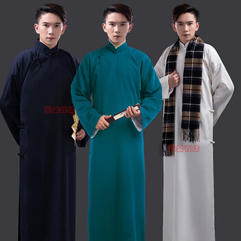 相声大褂中式长袍马褂小品相声服大褂民国上海滩演出服教书先生立领