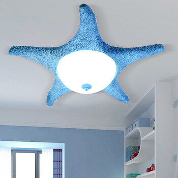 儿童房创意男孩蓝色卡通房间吸顶灯海星粉色女孩卧室公主灯具9053