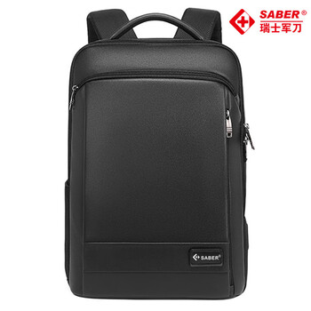 SABER瑞士军刀包SA2518跨境商务多功能USB电脑包男士通勤百搭时尚背包 黑色