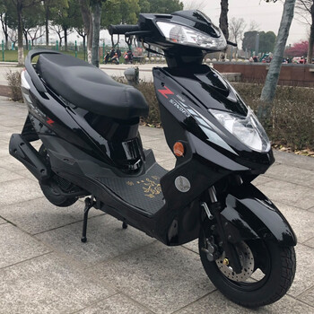 全新款迅鹰摩托车125cc踏板车燃油助力车整车外卖车男女装跑车 黑色