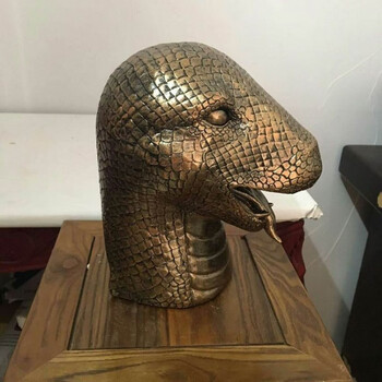 十二生肖鼠牛虎兔龙蛇马羊猴鸡狗猪兽首铜像雕塑全套摆件 单头蛇