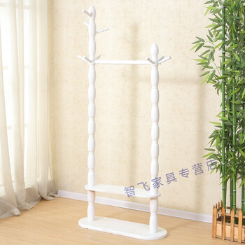 衣帽架落地挂衣架实木客厅卧室衣挂架家用现代简约组装衣服架 双层