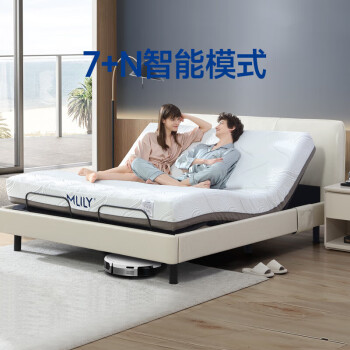 梦百合床 现代简约0压智能床多功能电动可升降主卧床环保双人一体式床 【经典款】智能软床+22cm床垫 1.8米*2米